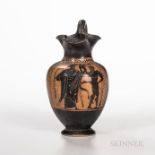 Ancient Greek/South Italian Trefoil Hydria, in the Attic manner, c. 490 B.C., black figure painted w