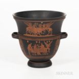 Wedgwood Encaustic Decorated Black Basalt Two-handled Potpourri, England, early 19th century, bell s