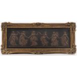 Wedgwood Bronzed Black Basalt Plaque, England, c. 1880, rectangular shape with Dancing Hours figures