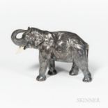 German .800 Silver Elephant, Hanau, late 19th/early 20th century, George Roth, maker, with a removab