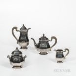 Four-piece French .950 Silver Tea and Coffee Service, Paris, late 19th/early 20th century, Henin & C