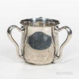 Gorham Sterling Silver Loving Cup, Providence, late 19th century, with a presentation inscription to