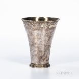 Northern European Parcel-gilt Silver Beaker, 17th century, bearing indistinct hallmark and maker's m