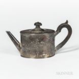 George III Sterling Silver Teapot, London, 1787-88, Henry Chawner, maker, ht. 5 1/2 in., approx. 12.