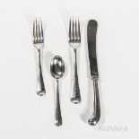 Elizabeth II Sterling Silver Flatware Service, London, 1965-66, James Robinson, maker, twelve each: