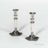 Pair of Tiffany & Co. Sterling Silver Candlesticks, New York, 1907-38, weighted, ht. 8 3/4 in.