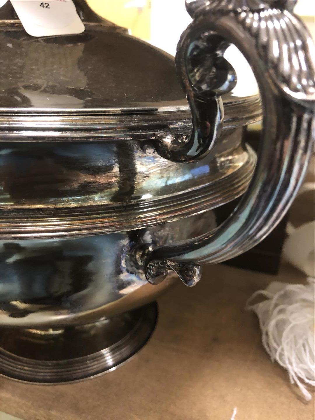 Continental Silver Tureen, 19th century, bearing unidentified hallmarks and French weevil mark, ht. - Image 5 of 5