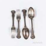 Eighteen Pieces of William IV Sterling Silver Flatware, London, 1832-33, William Eaton, maker, in th