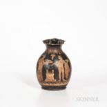 Ancient Greek/South Italian Red-figure Oenochoe, c. 350-320 B.C., with a young man and his bride mak