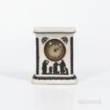 Wedgwood Solid White Jasper Clock Case, England, mid-19th century, rectangular shape with applied bl