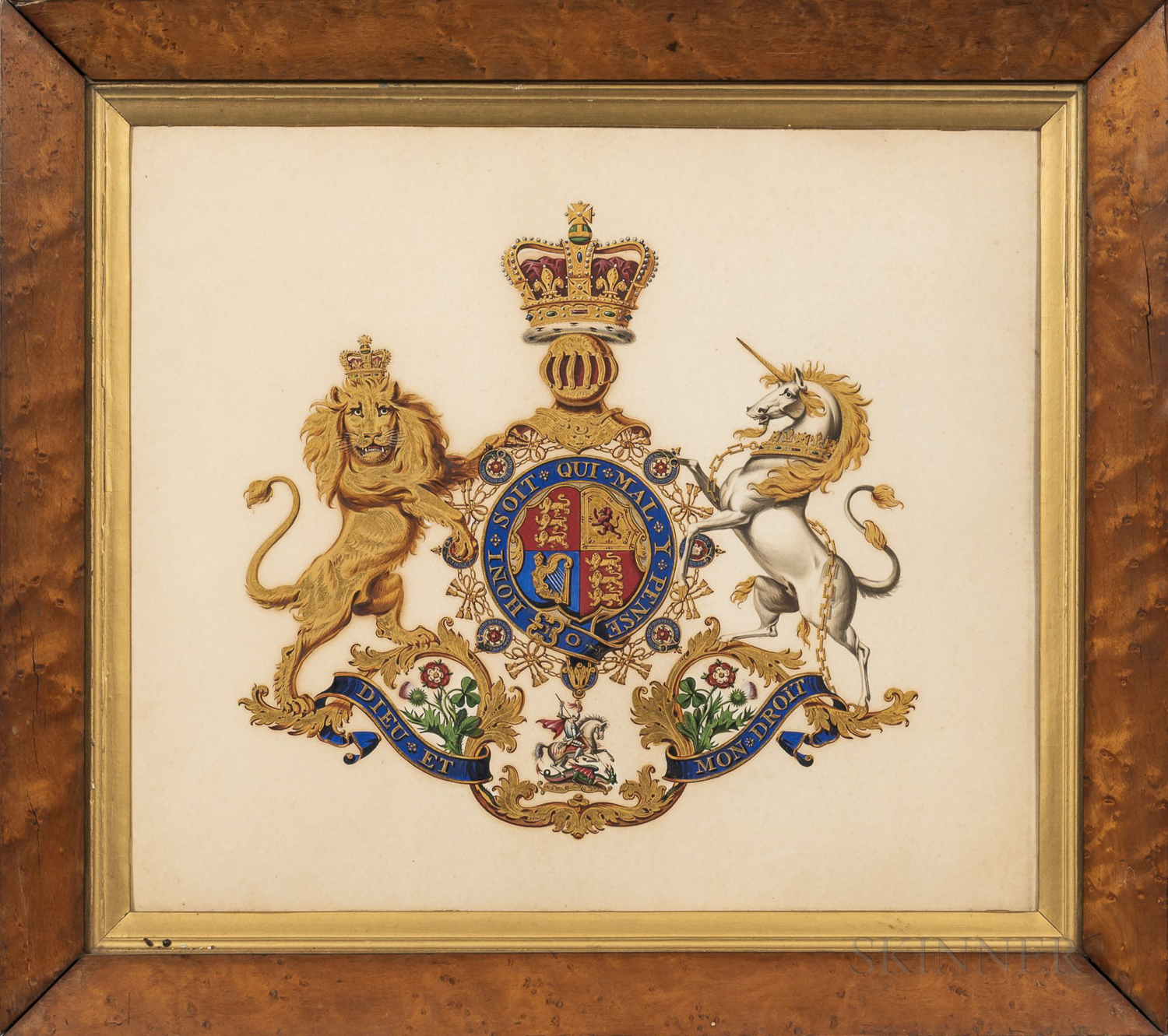 British School, 19th Century, British Royal Coat of Arms, Inscribed "...inted by Ramsay McInnes/Dece