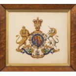 British School, 19th Century, British Royal Coat of Arms, Inscribed "...inted by Ramsay McInnes/Dece