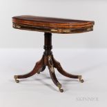 Regency Mahogany, Mahogany- and Kingwood-veneered, Ormolu-mounted Game Table, England, early 19th ce