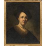 After Rembrandt Harmensz van Rijn (Dutch, 1606-1669), Bust of a Young Woman with a Black Cap, Unsign