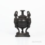 Wedgwood & Bentley Figural Vase/Candleholder, England, c. 1780, foliate molded stem and nozzle, the