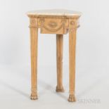 Marble-top Corner Table, late 19th/early 20th century, with neoclassical medallions and swags, ht. 3