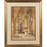 Heinrich Hermann Schafer (German, 1815-1884), Cathedral at Milan, Italy, Titled and signed ".../H. S