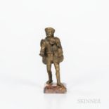Bronze Figure of a Traveler, late 19th century, modeled standing and with one arm outstretched, set
