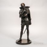 After Pierre Marie Francois Ogé (French, 1849-1912) Bronze Figure of Mephisto, dark brown patina, i