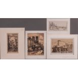 Four Prints By or After Charles Meryon (French, 1821-1868) La Rue des Toiles, à Bourges; Le Petit Po