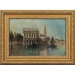 Italian School, 19th/20th Century, Venetian Palazzo on a Quiet Canal, Stamped or signed "...Mario" l