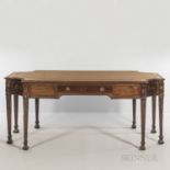 Edwardian Leather-top Mahogany Writing Desk, 20th century, ht. 30, wd. 72, dp. 44 in.