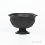 Wedgwood Black Basalt Baptismal Bowl, England, 19th century, with drapery swag and ringlets, impress