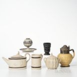 Six Wedgwood Contemporaries, England, late 18th/early 19th century, four Turner, a black basalt saty