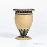 Wedgwood Yellow Jasper Dip Vase, England, c. 1930, applied black foliate and fruiting grapevine bord