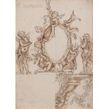 Continental School, 17th Century, Allegory of Time: Sketch of Putti, One Presenting an Hourglass, Tw