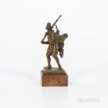 K. Thenn (Austrian, 19th/20th Century) Bronze Figure of a Pilgrim Hunter, modeled with a turkey slu