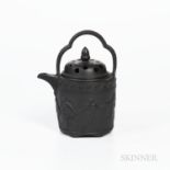 Wedgwood Black Basalt Kettle and Cover, England, late 18th century, pierced dome cover to a cylindri