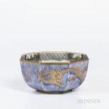 Wedgwood Dragon Lustre Bowl, England, c. 1920, octagonal shape with gilt and colored dragons to a mo