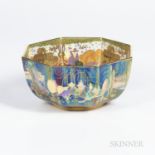 Modern Wedgwood Fairyland Lustre Bowl, England, late 20th century, octagonal shape inscribed "Fairyl