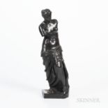 Wedgwood Black Basalt Figure of Venus, England, 19th century, impressed title Venus Victrix and mark