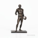 Figure of a Classical Bronze Nude Discus Thrower, 19th century, the standing figure modeled posed at