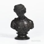 Wedgwood Black Basalt Bust of Venus, England, 19th century, mounted atop a waisted circular socle, i