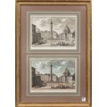 Giuseppe Vasi (Italian, 1710-1782), Two Engravings of Piazza di Colonna Trajana in a Common Frame, T