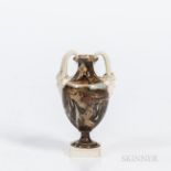 Wedgwood & Bentley Surface Agate Vase, England, c. 1775, white terra-cotta Bacchus mask and horn han