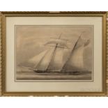 William H. Barrow (British, 19th Century), Revenue Schooner Under Full Sail, Signed "BARROW" l.l., C