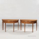 Pair of Regency Mahogany Gate-leg Tables, 19th century, each with neoclassical inlay and a reeded ed