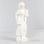 Carved Marble Figure of Autumn, 19th/20th century, the standing figure typically decorated holding s