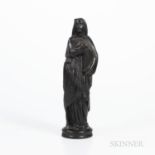 Wedgwood Black Basalt Figure of Faith, England, late 19th century, standing figure modeled atop a ti