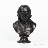 Wedgwood Basalt Bust of Milton, England, late 19th/early 20th century, mounted atop a waisted circul