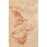 Italian School, 16th Century, Double-sided Drawing Page: Recto, Two Angels and Verso, Semi-reclining
