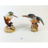 A Beswick kingfisher and a Royal Crown Derby kingfisher
