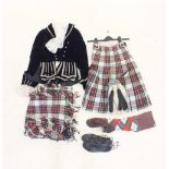 A mid 20th century ladies Scottish Country dancing outfit including shoes, sporran, blouse,