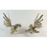 A pair of silver plated cockerals