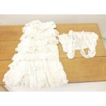 A Victorian cream muslin tiered frilled skirt, and a muslin blouse