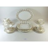 A Coalport Allegro dinner service comprising: twelve 6" plates, six 8" plates, six 10.5" plates, one